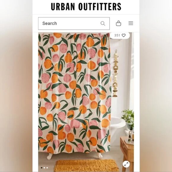 Urban Outfitters Peach Shower Curtain - Picture 3 of 3